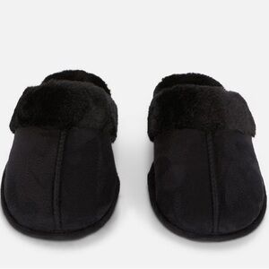 Women’s Faux Suede Faux Fur Primark Slippers Black Size 7